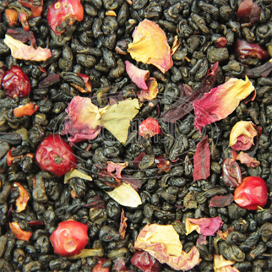 Зелений чай ароматизований Османтус "Журавлиновий чай", 100 грам