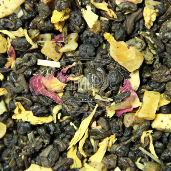 Зелений чай ароматизований Османтус "Нектарин з вершками", 100 грам