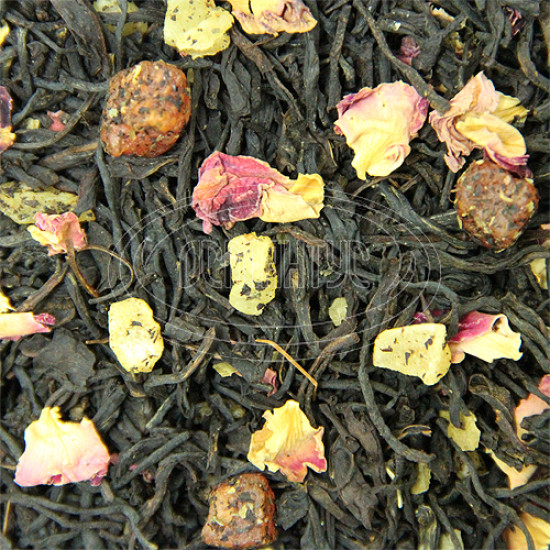 Черный чай ароматизированный Османтус "Земляника со сливками", 100 грамм