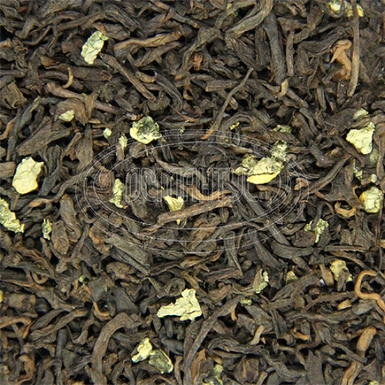 Чай пуэр Османтус с листьями лотоса, 100 грамм